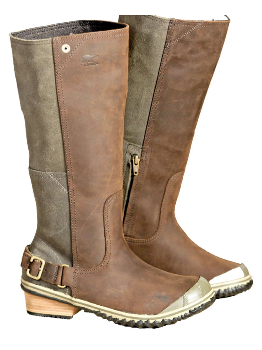Sorel Slimboot Oiled Leather Suede Western Waterproof Tall Riding Boots Sz 9